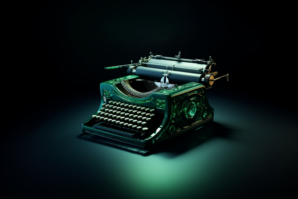 a green emerald typewritter