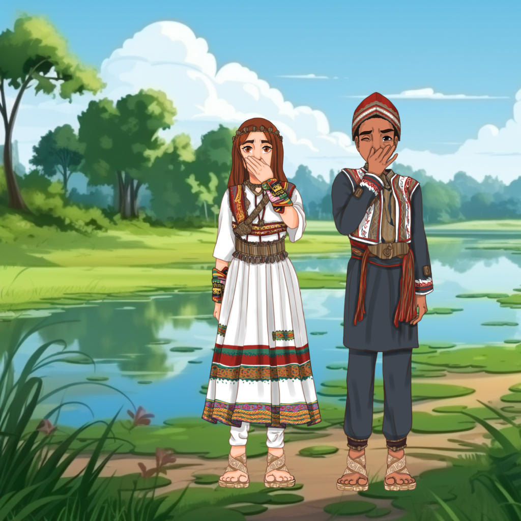 Aria & Liam in the middle-grade book "The Sun Disk"